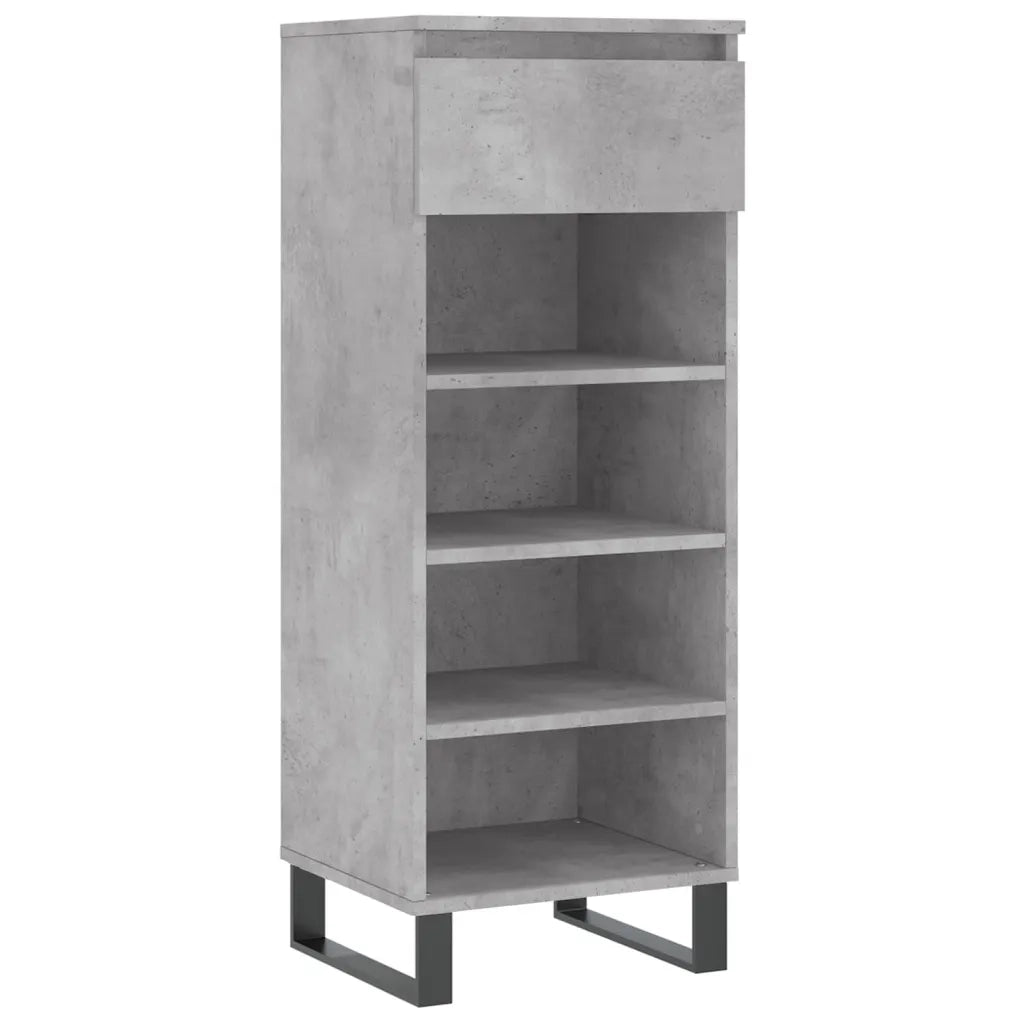 Scarpiera-Scaffale per scarpe Grigio Cemento 40x36x105 cm in Legno Multistrato 154848