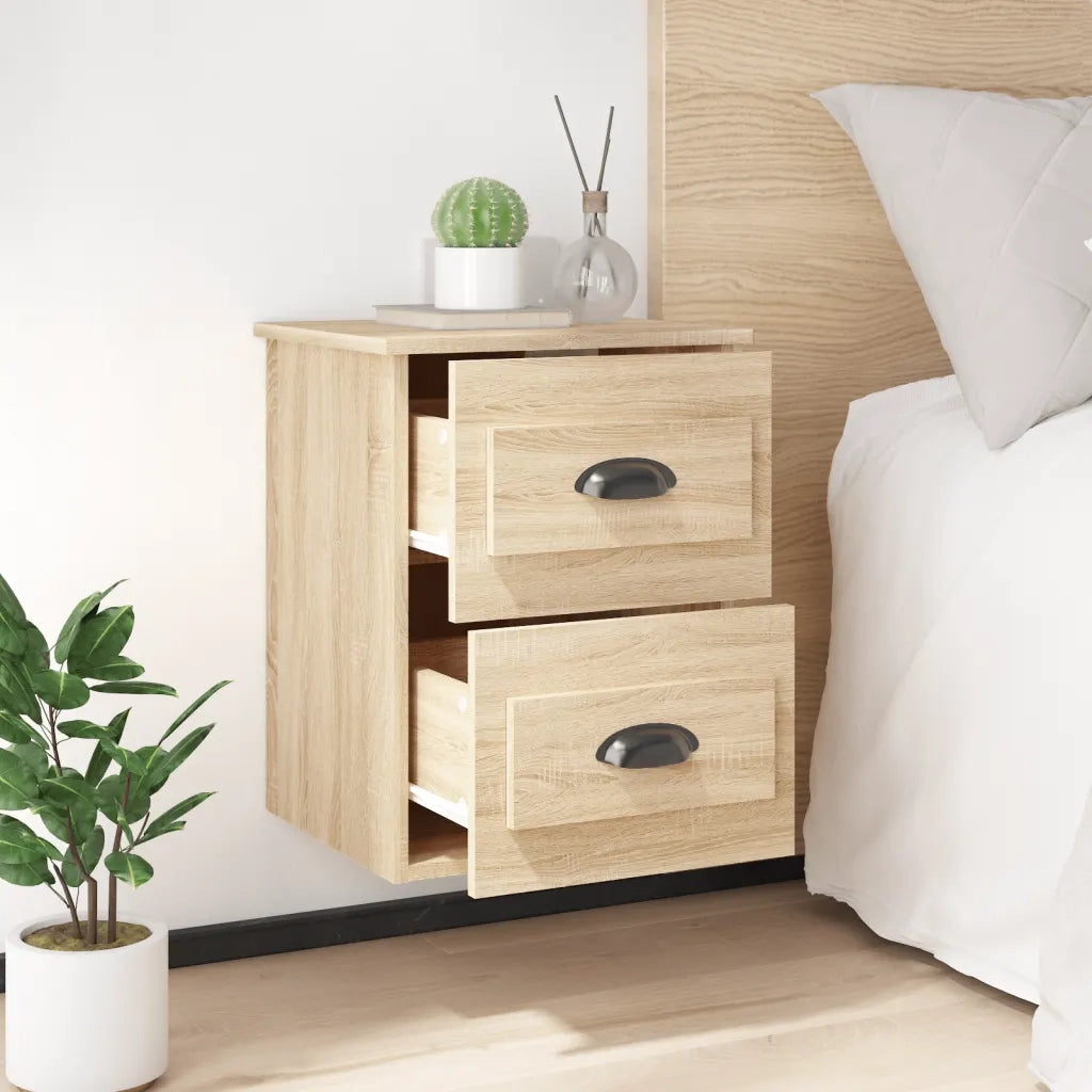 Comodino | Armadio da Notte | Mobiletto da notte a Parete Rovere Sonoma 41,5x36x53 cm