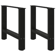 Set di 2 gambe quadrate per tavolino da caffè 50 x 43 cm design moderno pratiche con piedini livellatori acciaio nero 02_0057520