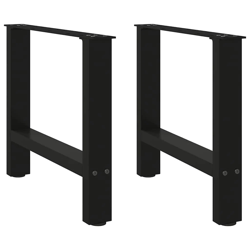 Set di 2 gambe quadrate per tavolino da caffè 50 x 43 cm design moderno pratiche con piedini livellatori acciaio nero 02_0057520