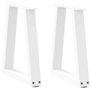 Gambe per Tavolino da CaffÃ¨ a Forma di V 2 pz Bianche 28x(42-43,3) cm Acciaio
