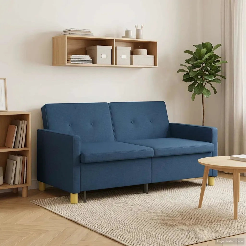 Divano Letto Estraibile Blu Tessuto 42033346