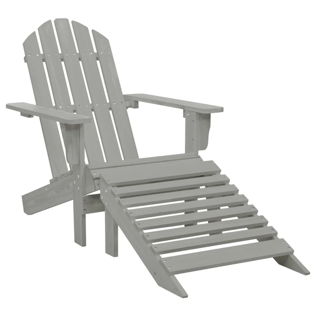 Sedia Giardino-Sedia da esterno Adirondack Ottomana Tavolo Abete Massello Grigio