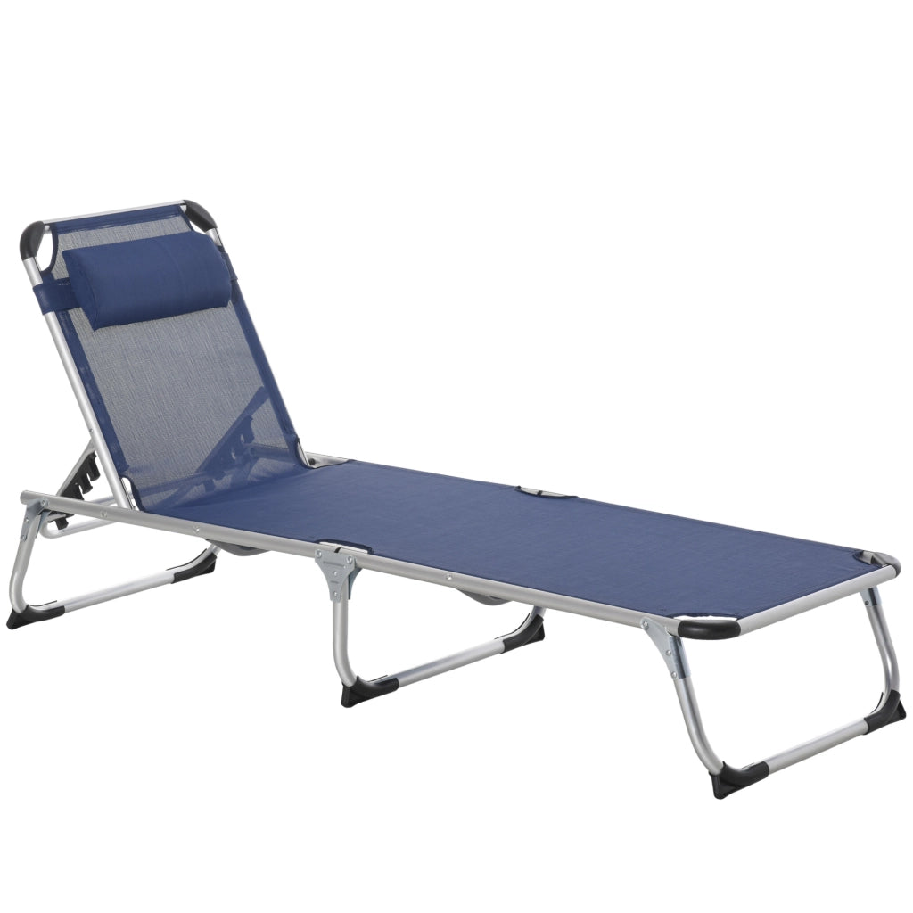 Sdraio Pieghevole da Giardino con Poggiatesta Regolabile ¨C zephmum ¨C Blu