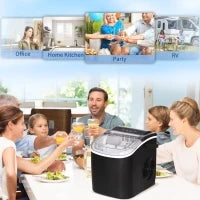 Macchina del Ghiaccio da 9 Cubetti in 6-12 Minuti con Cestello e Paletta Inclusi, 23.8x30.5x29 cm, Nero