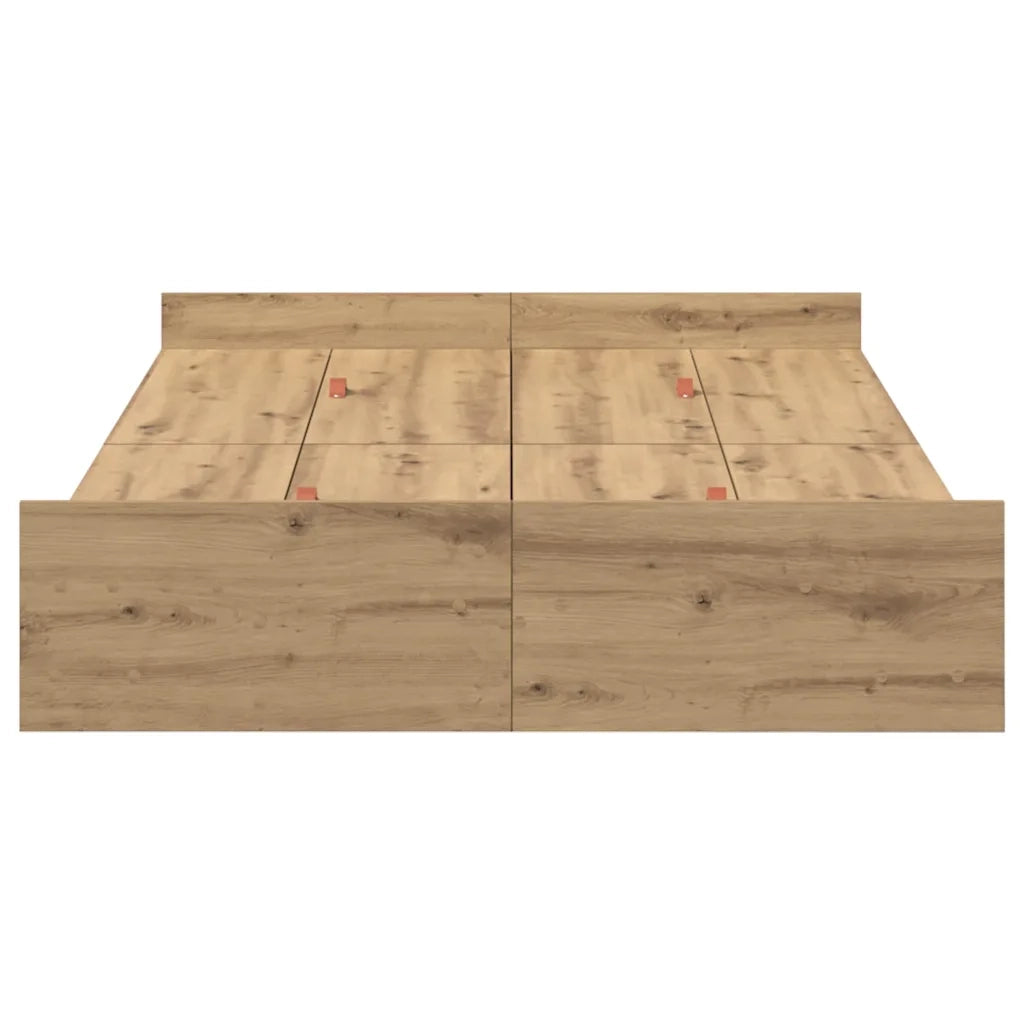Struttura letto con contenitore Rovere artigianale 120 x 190 cm 3335332
