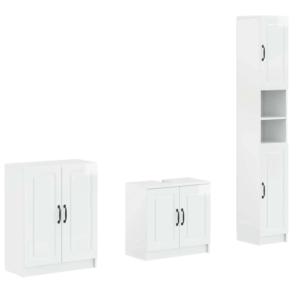 Set di armadietti da bagno in 3 pezzi UTRECHT Bianco Lucido 3417490