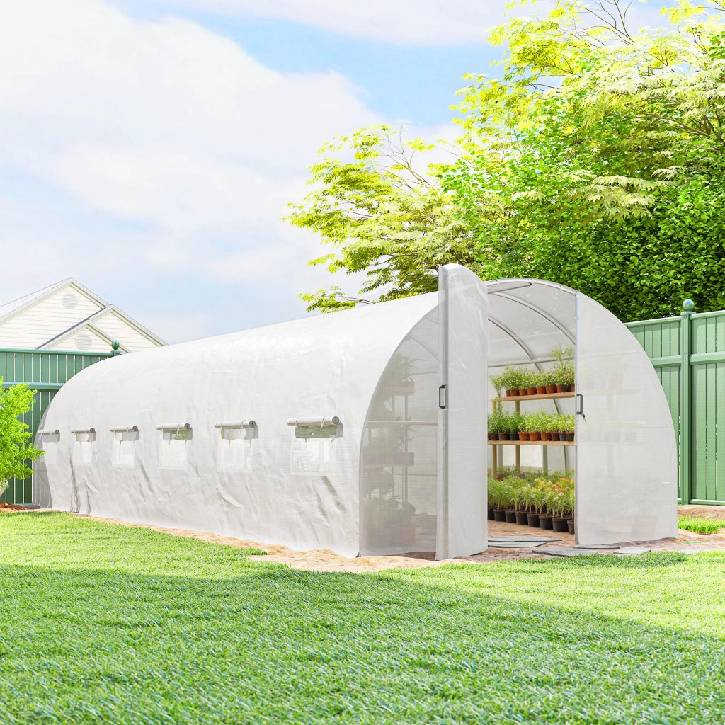 Serra tunnel da giardino 24m2 ¨C Minimal ¨C 295x798x199 cm, bianco