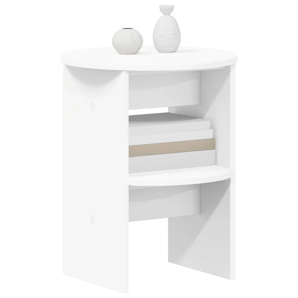 Mobile laterale 2 pcs Bianco Ø40 x 50 cm Legno ingegnerizzato 899817