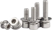 Set di Viti a Serraggio in Acciaio Inossidabile M4 304 - 30 pezzi - Con Raccordo - Bocchette Inbus - 4mm x 12mm