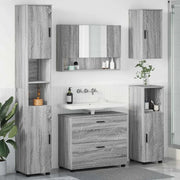 vidaXL Set di mobili per il bagno 5 pcs Grigio sonoma 30 x 35 x 192 cm
