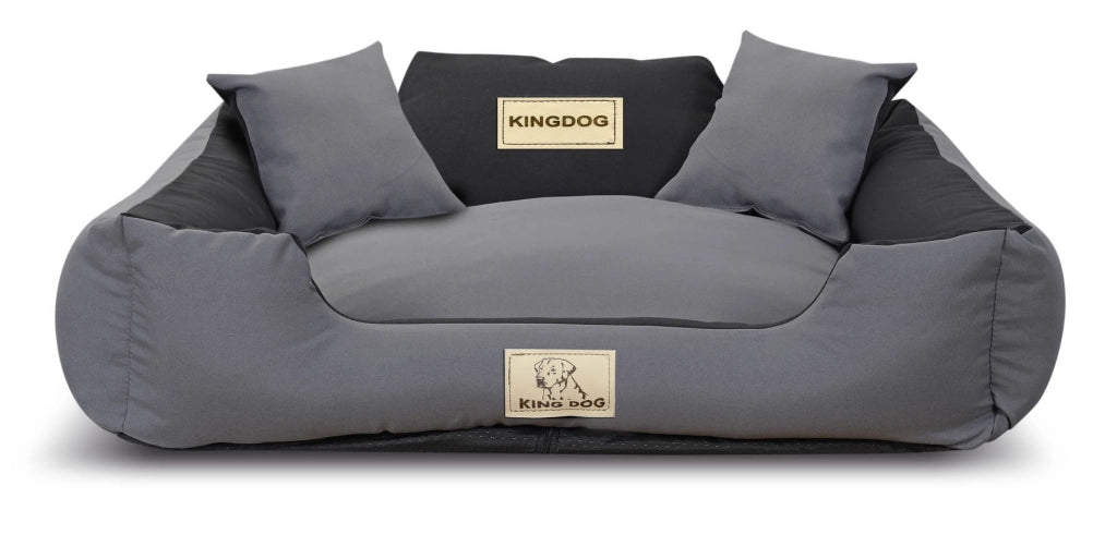 AIO FACTORY 75x65 cm KINGDOG MM43 Letto per cani personalizzabile Grigio scuro