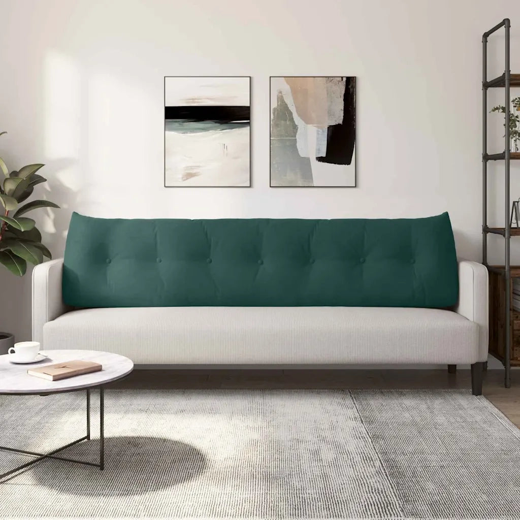 Cuscino per Schiena Verde Scuro 200 x 24 x 50 cm Velluto 42014605
