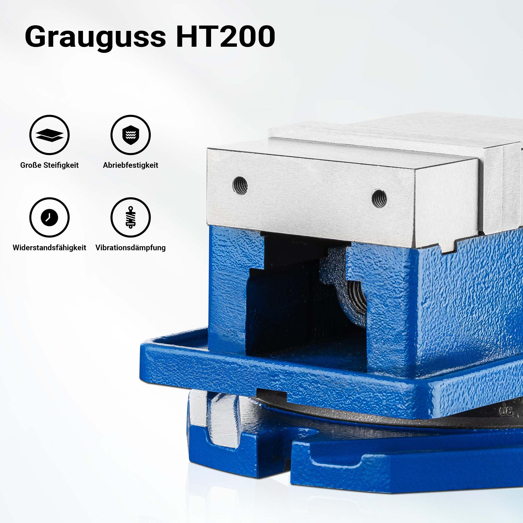 Morsa di precisione per macchinari 100 mm con base girevole Per lavori precisi Da banco