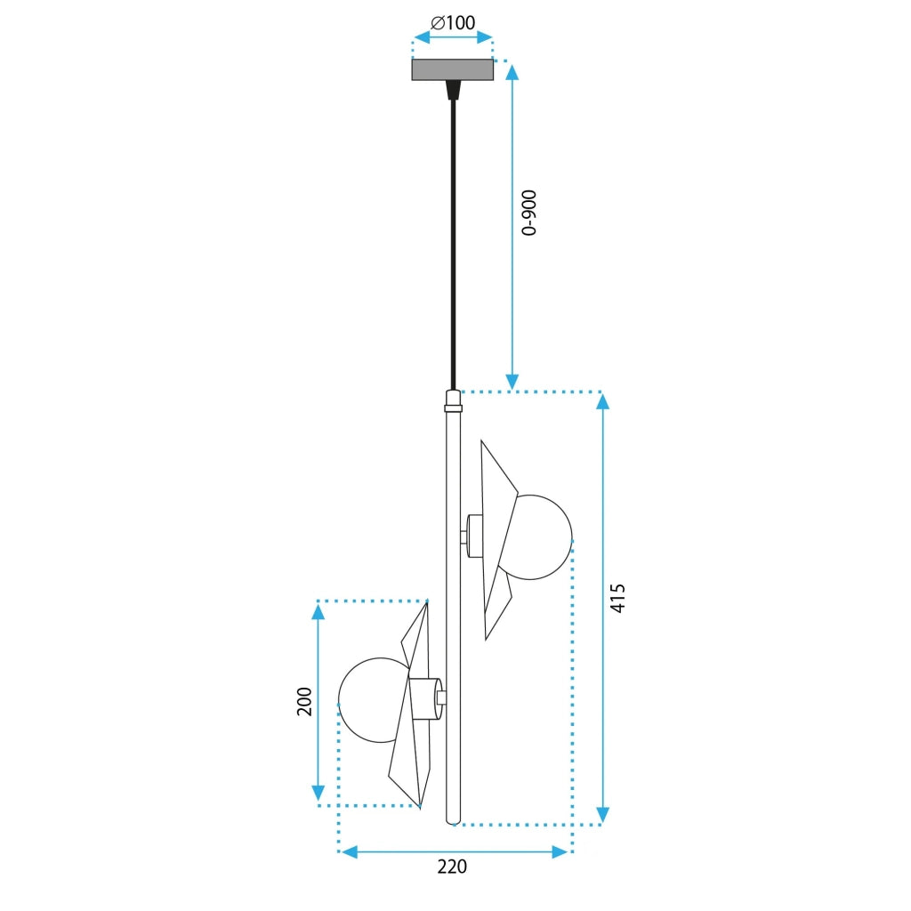 Lampada Da Soffitto App1410-cp Black Gold
