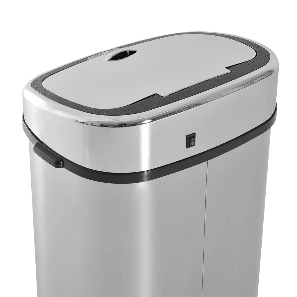 Bidone pattumiera automatico con sensore in acciaio inox, 68 L, argento