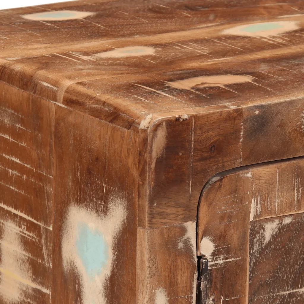 Comodini 2pz-Set di 2 Tavolino da notte 40x32x46 cm in Legno Massello di Recupero 441148