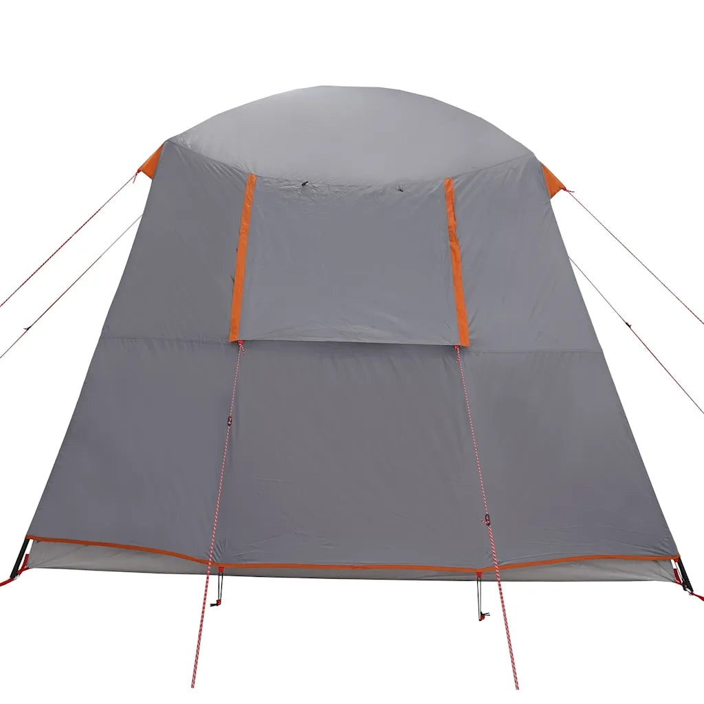 Tenda da Campeggio con Portico 5 Persone-Tenda per Escursionismo Grigio e Arancione