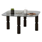 Gran, Tavolino da Salotto Effetto Fume, 80x80x40h cm Nero Antracite