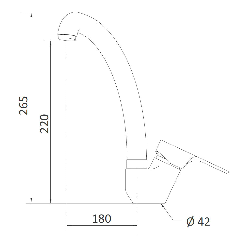 Rubinetto Miscelatore Monocomando Girevole Lavello Alto in Ottone Mariani Vela Cromato