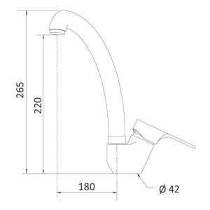 Rubinetto Miscelatore Monocomando Girevole Lavello Alto in Ottone Mariani Vela Cromato
