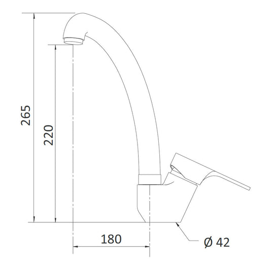 Rubinetto Miscelatore Monocomando Girevole Lavello Alto in Ottone Mariani Vela Cromato