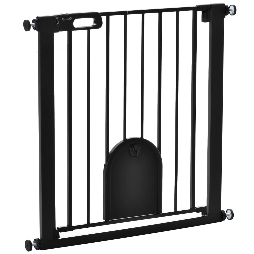 Barriera di sicurezza per animali con porta e chiusura automatica ¨C Zephmum ¨C Sistema doppia chiusura, acciaio nero