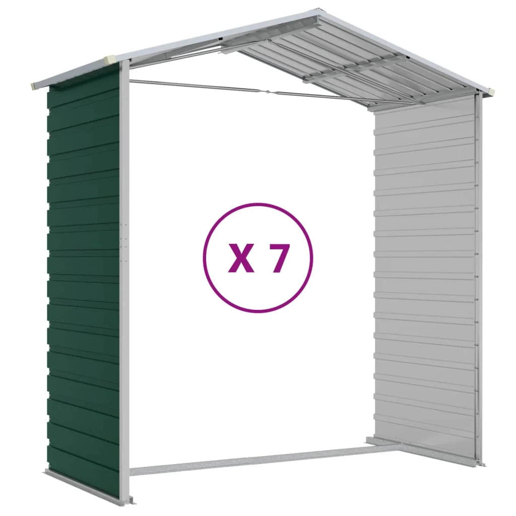 Casetta da giardino cabina ripostiglio casetta da esterno robusta casetta per attrezzi 191 x 640 x 198 cm acciaio zincato verde 02_0022353