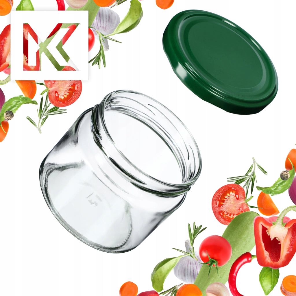 Barattoli di vetro KADAX Sonka 330 ml 10 pezzi 82 mm + coperchi verdi