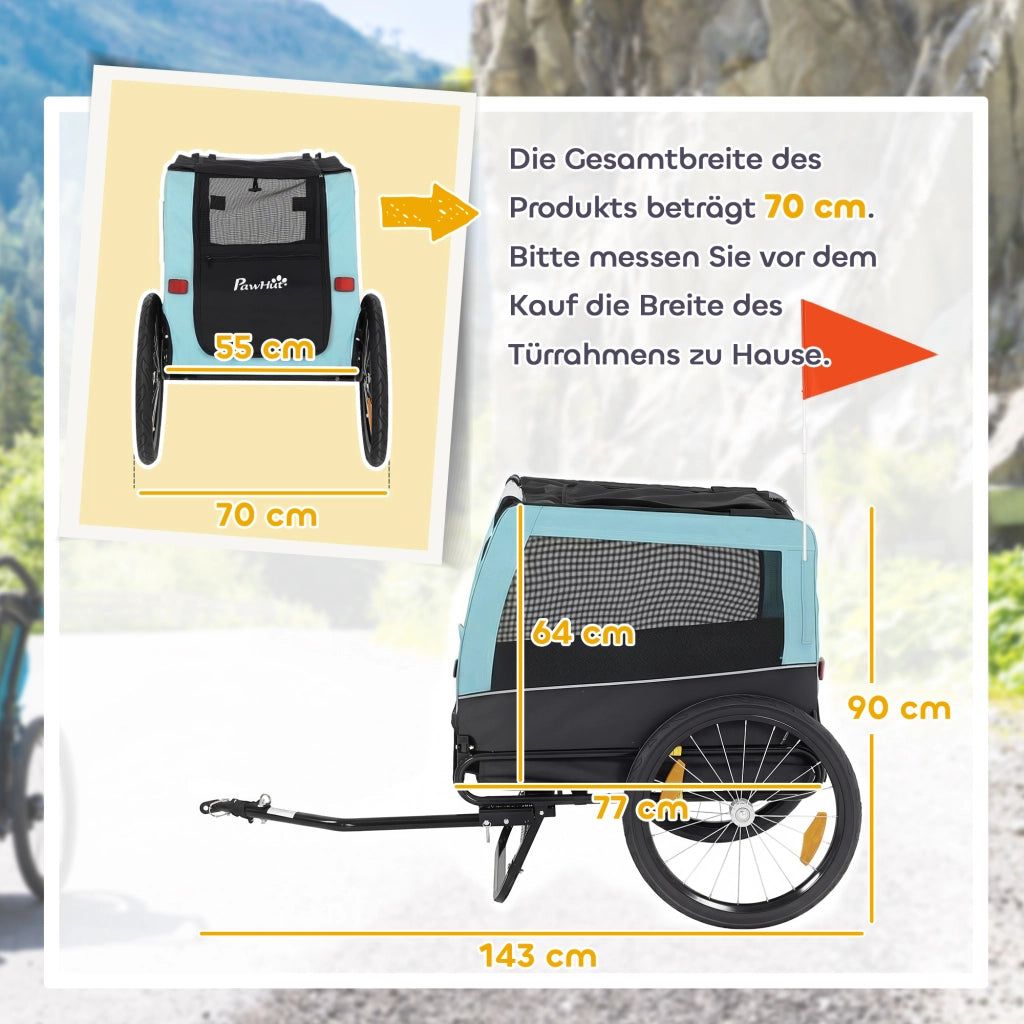 Trasportino per cani pieghevole per bicicletta ¨C Minimal ¨C Blu chiaro 143x70x90 cm