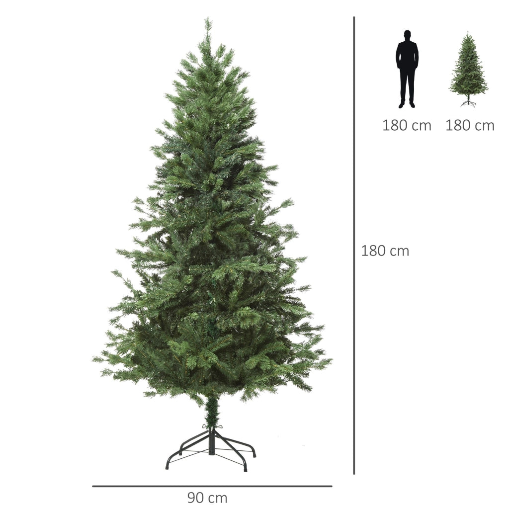 Albero di Natale Artificiale ¨C Zephmum ¨C Verde ?90x180 cm con Base Pieghevole