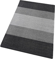 Tappeto Cucina Bagno Puro Cotone Assorbente Intrecciato a Mano Grigio 55x280 cm