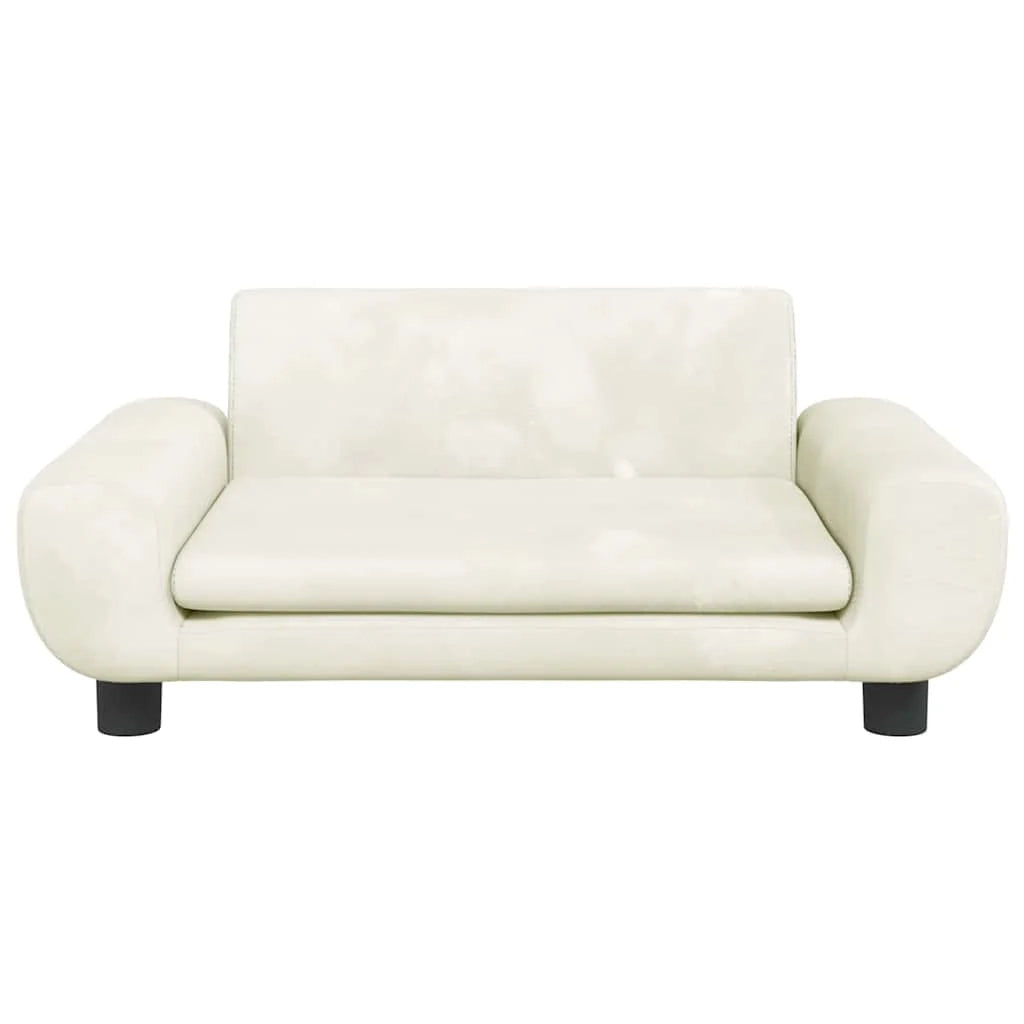 Cuccia per cani a forma di cesto comoda 70 x 45 x 33 cm velluto crema 02_0042875