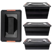 Set di 3 contenitori portaoggetti in plastica KADAX con coperchi.
