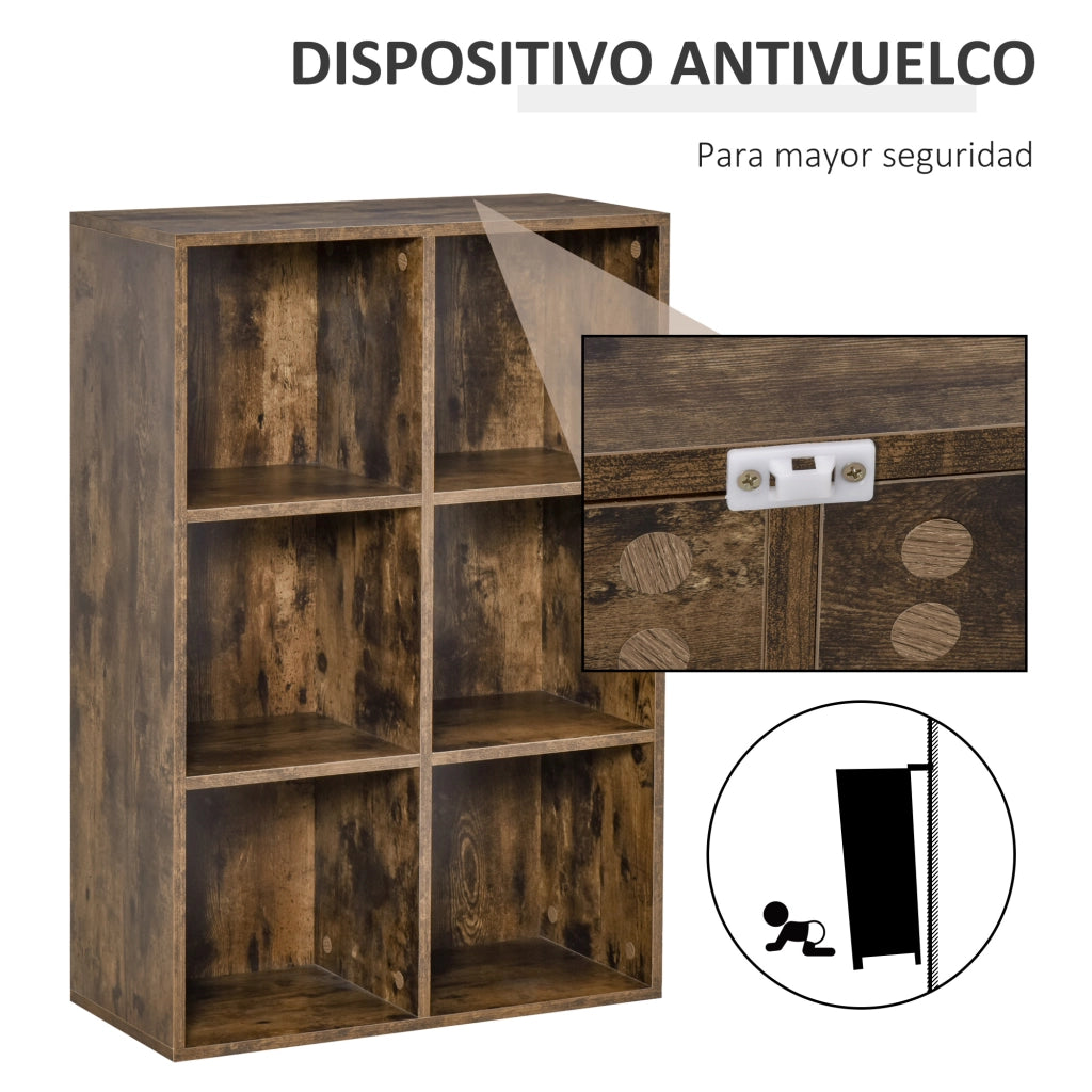 Libreria a scaffali con cubi ¨C Zephmum ¨C Marrone 65.5x30x97.5 cm