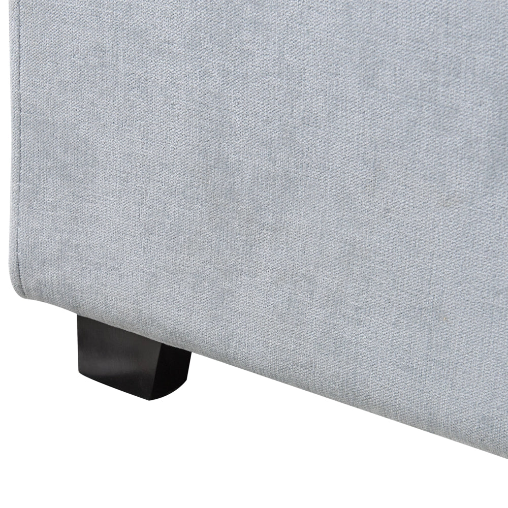 Letto matrimoniale in tessuto di ciniglia azzurro 160 x 200 stile retrò minimalista
