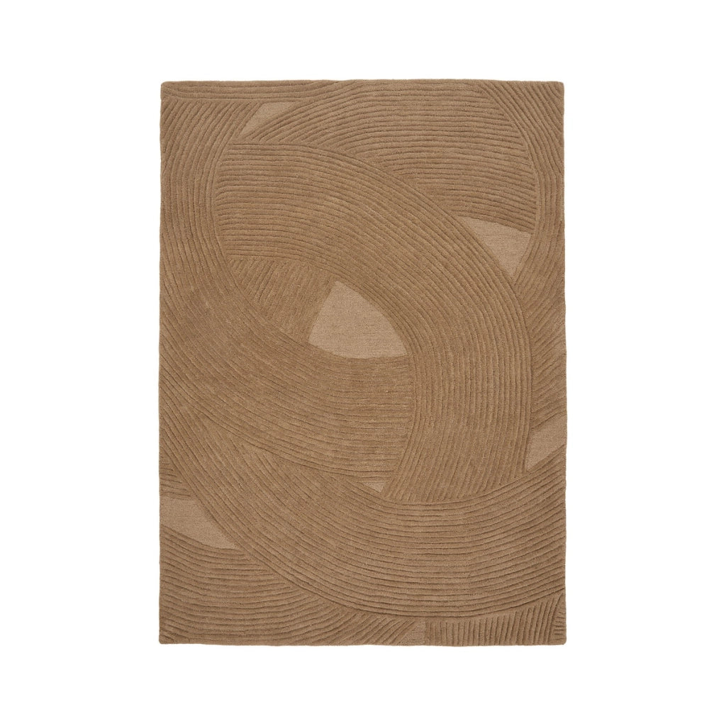 Tappeto Rettangolare Pune, Marrone, Lana, 160x230x0,5 cm