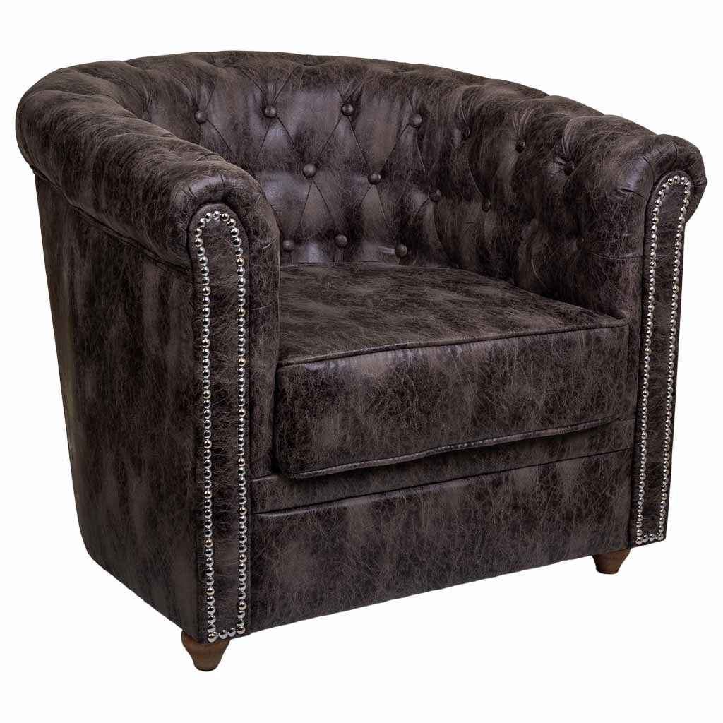 Poltrona imbottita marrone 80x80x48/72h