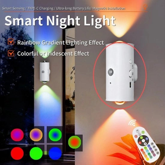 Due lampade a LED con presa, ciascuna con telecomando, dotate di presa, interruttore fotosensibile, gamma luminosa da 5 a 300 lumen, regolazione di luminosità e temperatura di colore di 2700K.