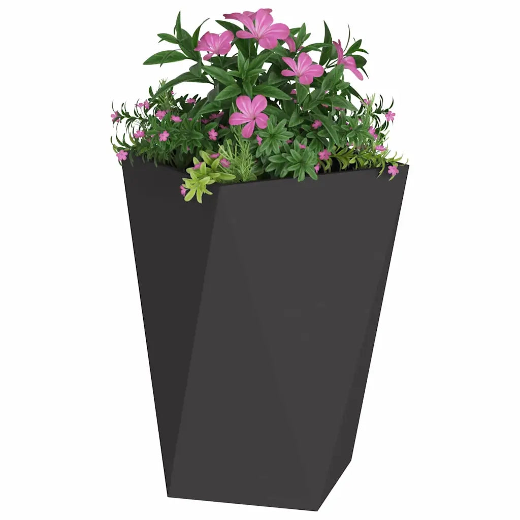 Fioriera 2 pcs Nero 50 x 50 x 75 cm Acciaio 883795