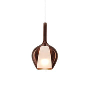 Sospensione Contemporanea Kalique Vetro Rame Bianco E Cromo 1 Luce E27 H33Cm