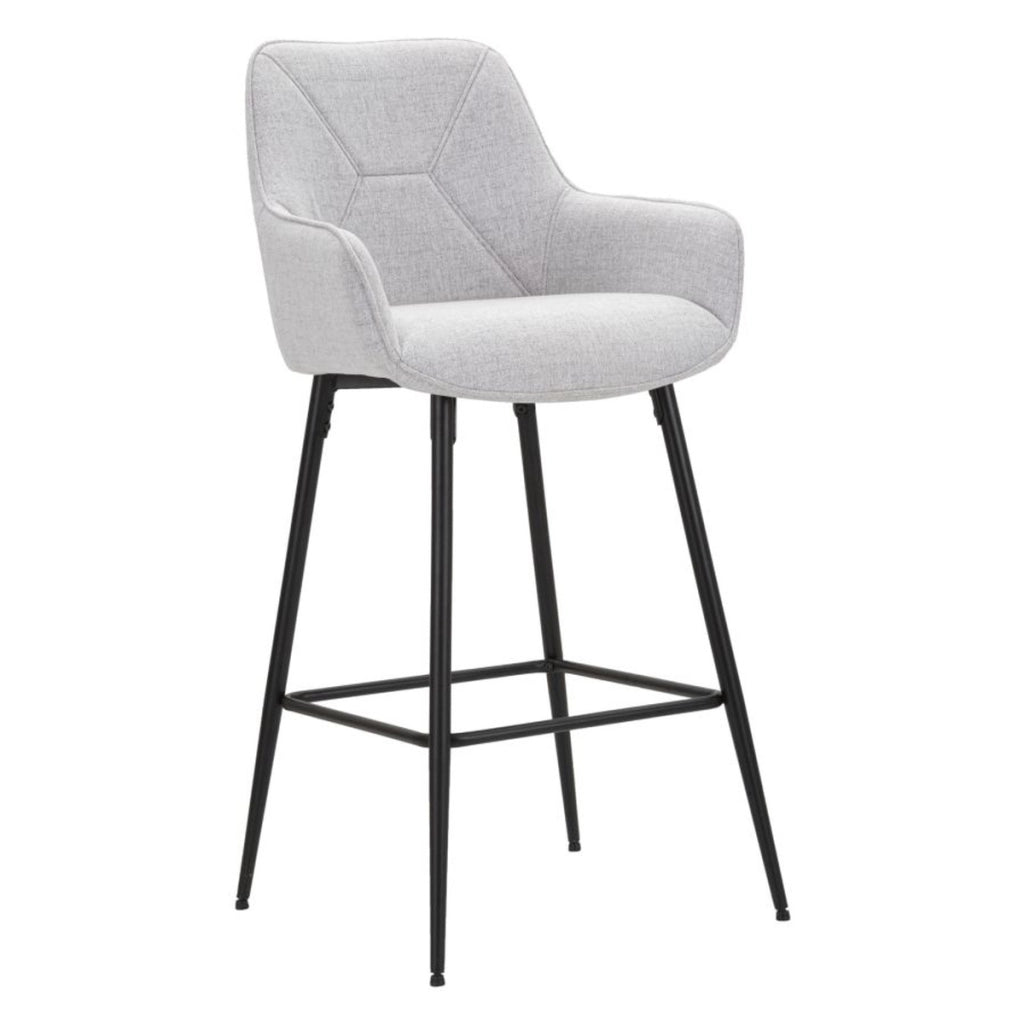 Set di 2 Sgabelli Alti VKH434, Grigio, Metallo, 55x55x109 cm