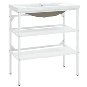 Struttura lavabo da bagno 79 x 38 x 83 cm vasca da incasso ferro bianco 02_0006771