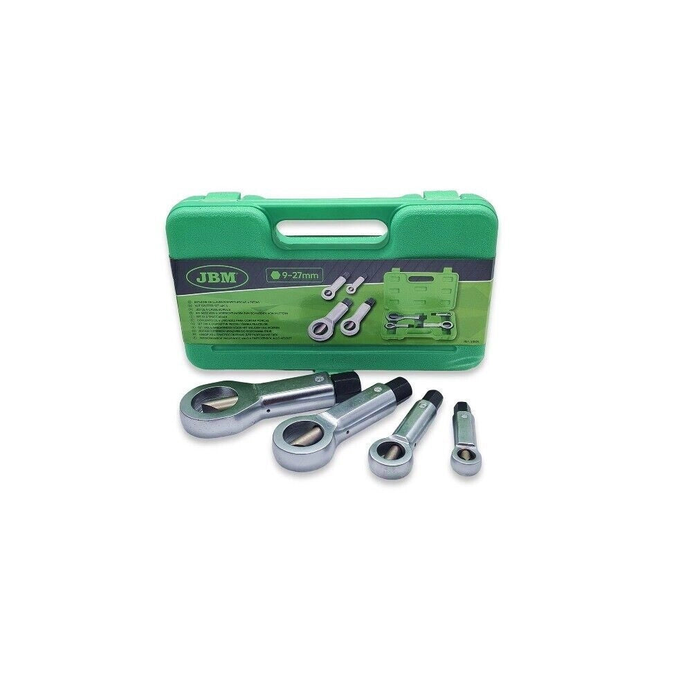4 Spacca Dadi Bulloni Spacca dadi 9-27 mm per dadi e bulloni danneggiati JBM 53524