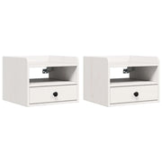 Set di 2 Comodini | Armadio da Notte | Mobiletto da notte Bianco 38 x 36 x 29,5 cm Legno di pino massello