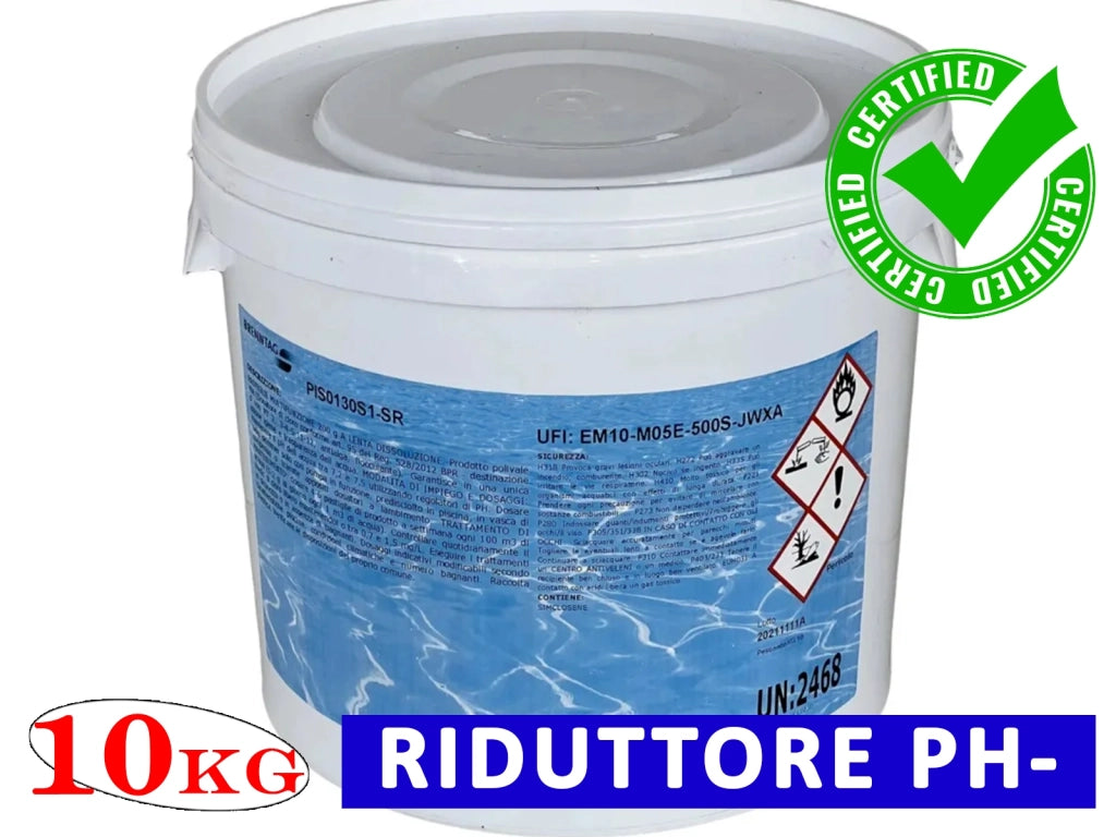 Riduttore PH Acqua Piscina 10Kg Meno Granulare Correttore PH-
