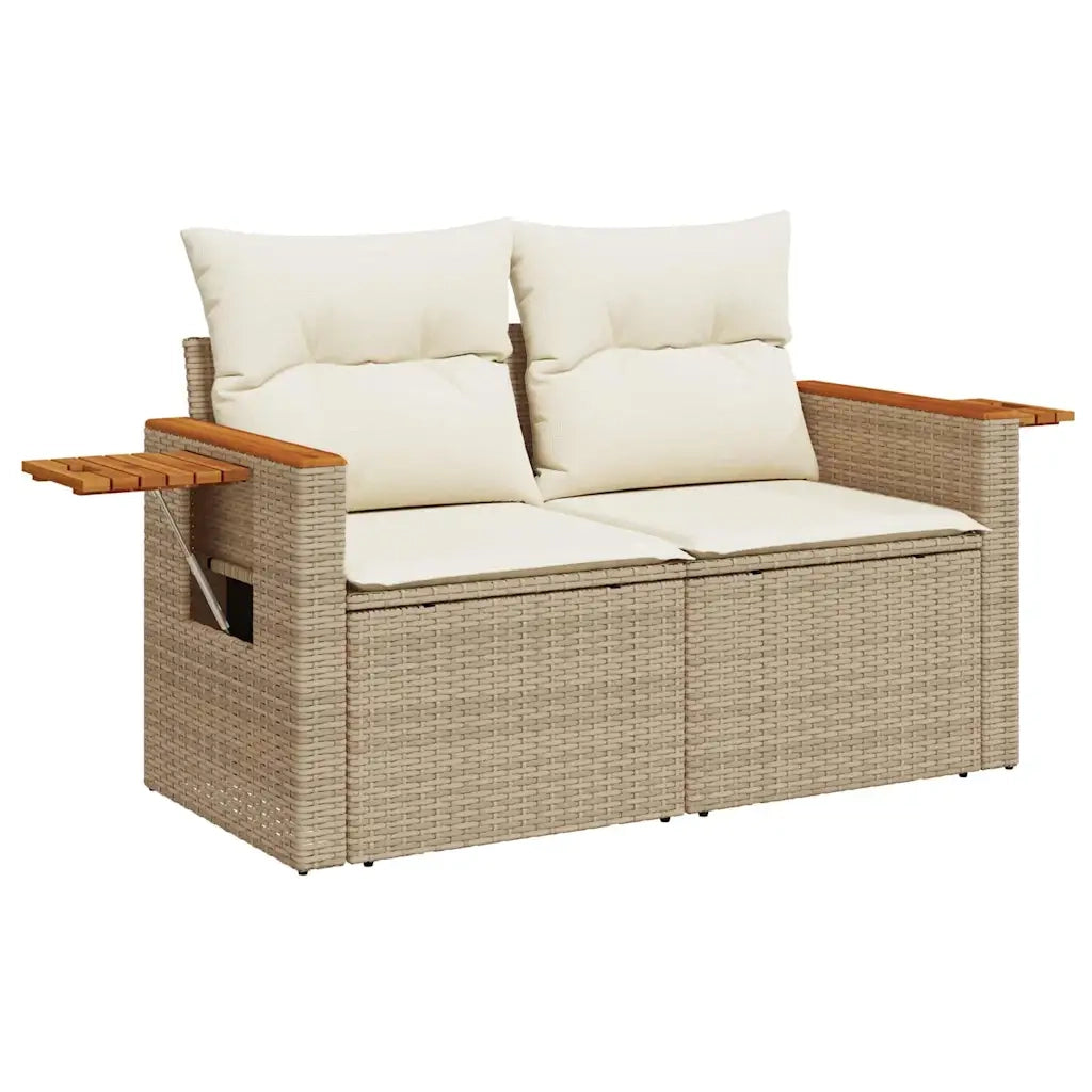 Set Divano da Giardino 4 pz con Cuscini Beige in Polyrattan 3325950