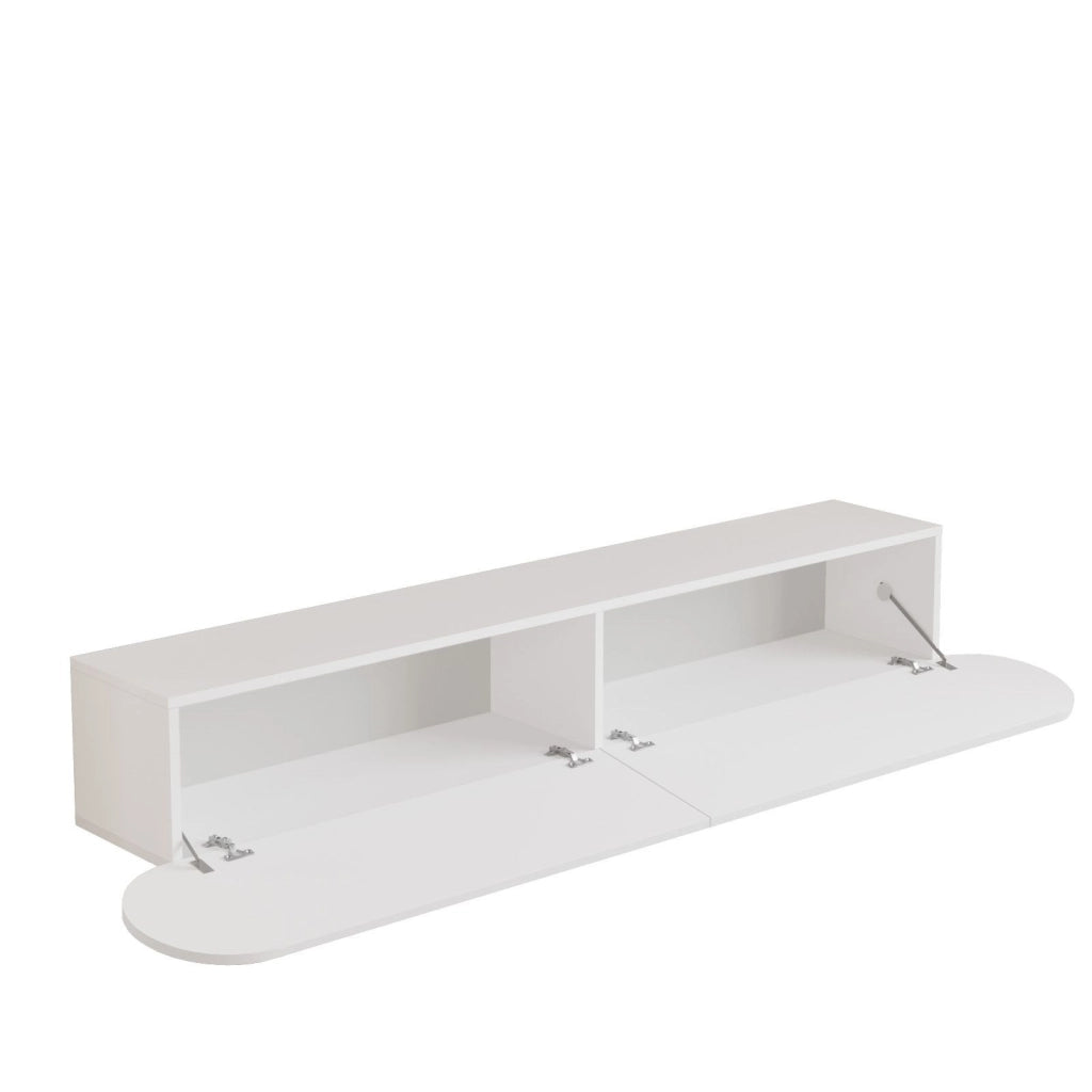 Porta TV in legno "LUM1" - 180 x 31 x 29 cm - Bianco