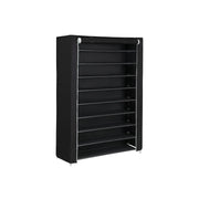 Scarpiera nera a 10 ripiani 100 x 28 x 162 cm tubi metallici 12_0002600