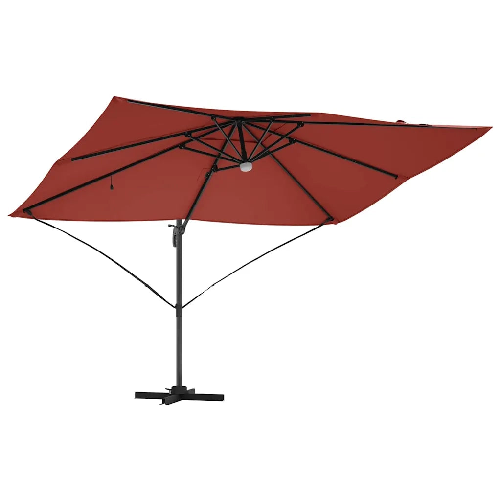 Ombrelloneda-Ombrello da giardino balcone Terracotta 351 x 250 x 253 cm Poliestere e Alluminio